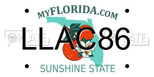 LLAC86 Florida License Plate