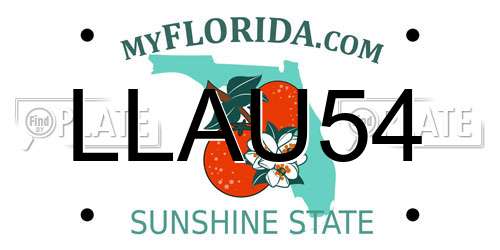 LLAU54 Florida License Plate