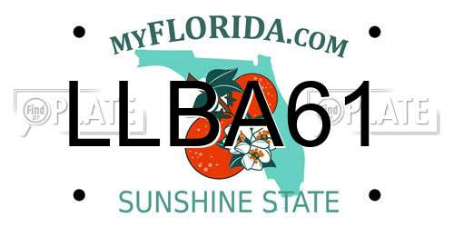 LLBA61 Florida License Plate