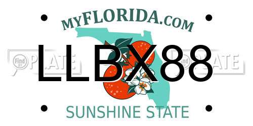 LLBX88 Florida License Plate