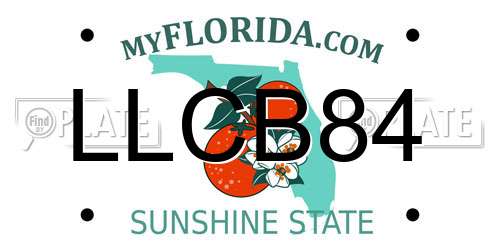 LLCB84 Florida License Plate