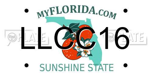 LLCC16 Florida License Plate