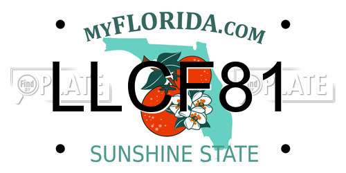 LLCF81 Florida License Plate