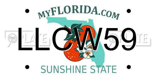 LLCW59 Florida License Plate