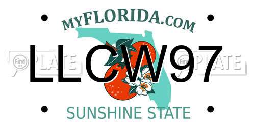 LLCW97 Florida License Plate