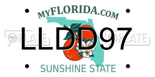 LLDD97 Florida License Plate