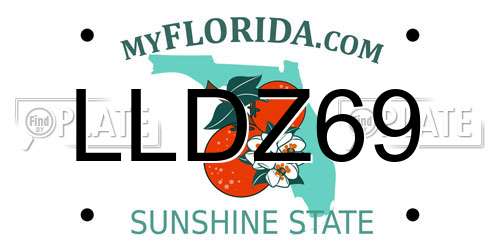 LLDZ69 Florida License Plate