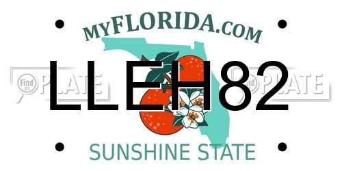 LLEH82 Florida License Plate