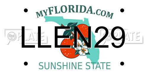 LLEN29 Florida License Plate