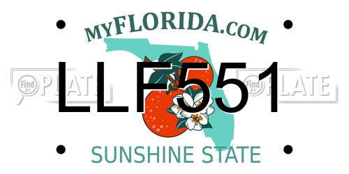 LLF551 Florida License Plate