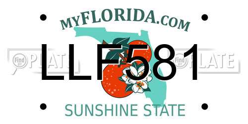 LLF581 Florida License Plate