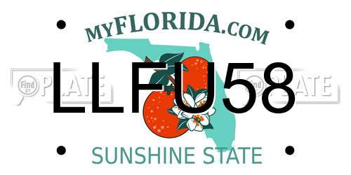 LLFU58 Florida License Plate