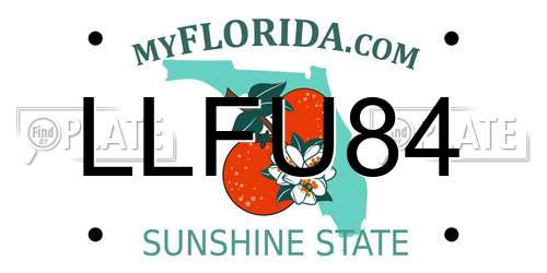 LLFU84 Florida License Plate