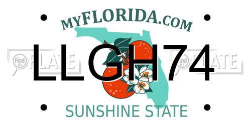 LLGH74 Florida License Plate