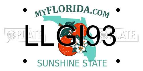 LLGI93 Florida License Plate