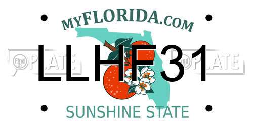 LLHF31 Florida License Plate