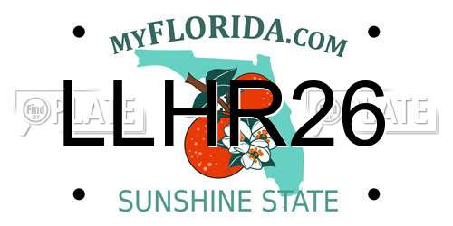 LLHR26 Florida License Plate