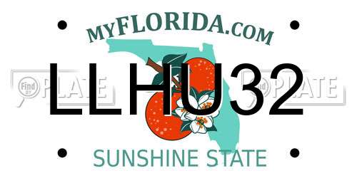LLHU32 Florida License Plate