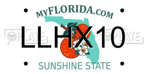 LLHX10 Florida License Plate