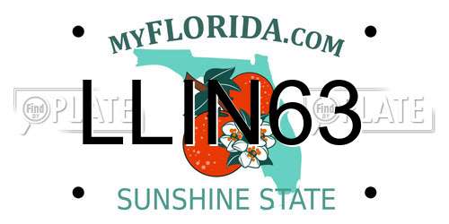 LLIN63 Florida License Plate