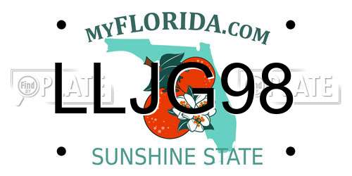 LLJG98 Florida License Plate