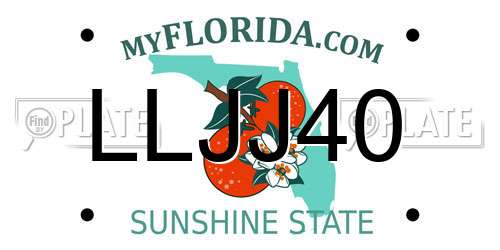 LLJJ40 Florida License Plate