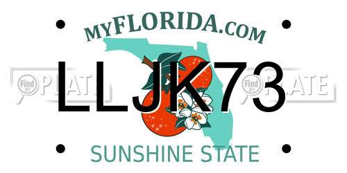 LLJK73 Florida License Plate