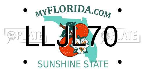 LLJL70 Florida License Plate