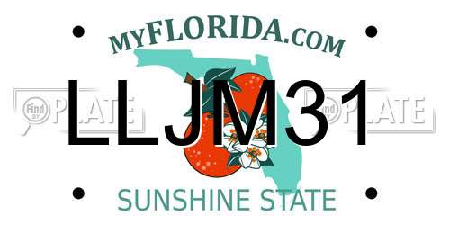 LLJM31 Florida License Plate