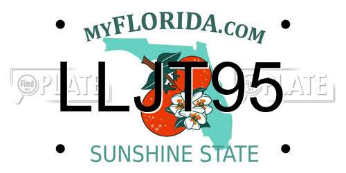 LLJT95 Florida License Plate