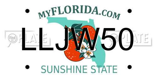 LLJW50 Florida License Plate