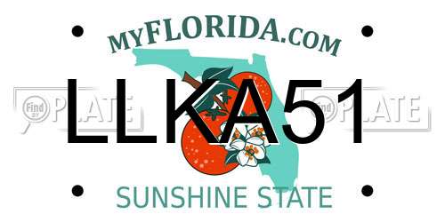 LLKA51 Florida License Plate