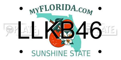 LLKB46 Florida License Plate