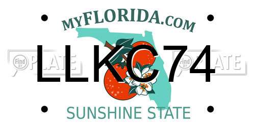 LLKC74 Florida License Plate