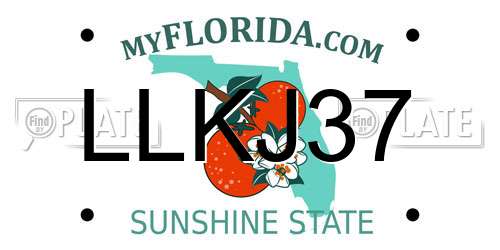 LLKJ37 Florida License Plate