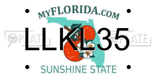 LLKL35 Florida License Plate