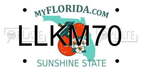 LLKM70 Florida License Plate