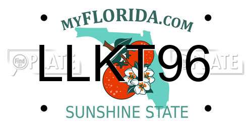 LLKT96 Florida License Plate