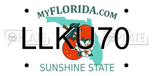 LLKU70 Florida License Plate