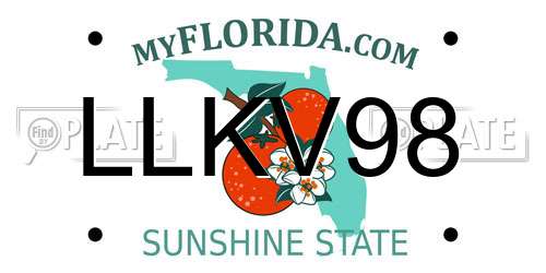 LLKV98 Florida License Plate