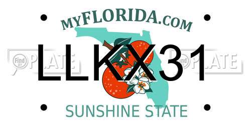 LLKX31 Florida License Plate