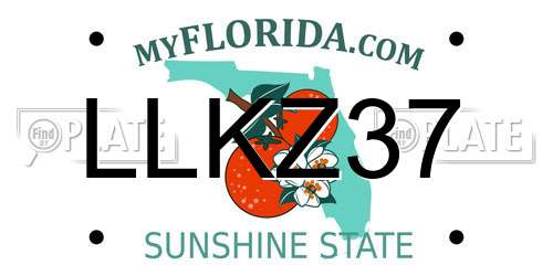 LLKZ37 Florida License Plate