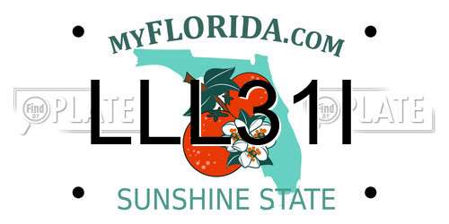 LLL31I Florida License Plate
