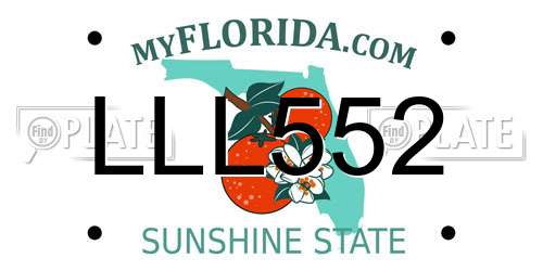LLL552 Florida License Plate