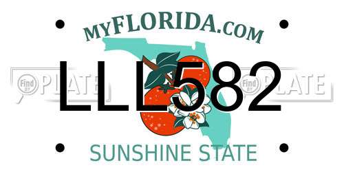 LLL582 Florida License Plate