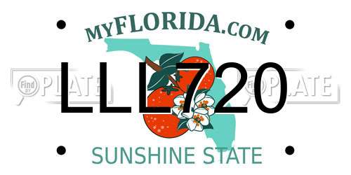 LLL720 Florida License Plate