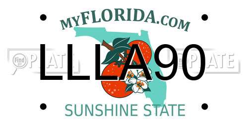 LLLA90 Florida License Plate