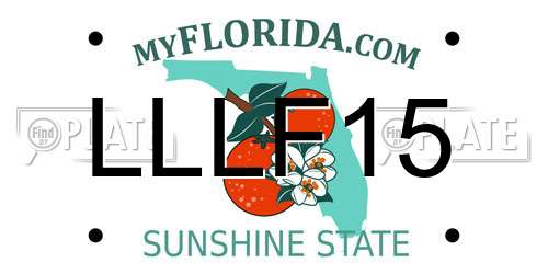 LLLF15 Florida License Plate