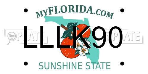 LLLK90 Florida License Plate