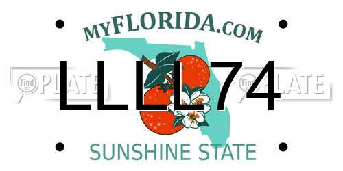 LLLL74 Florida License Plate